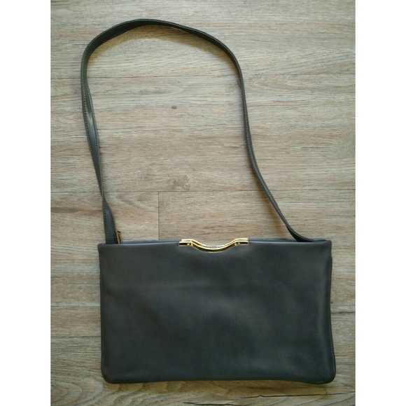 Vintage grey and gold clutch purse - Picture 2 of 3